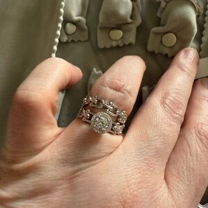 Elegant 925 Silver wedding Ring set